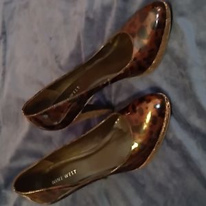 Nine West Leopard Pump Cork Heel